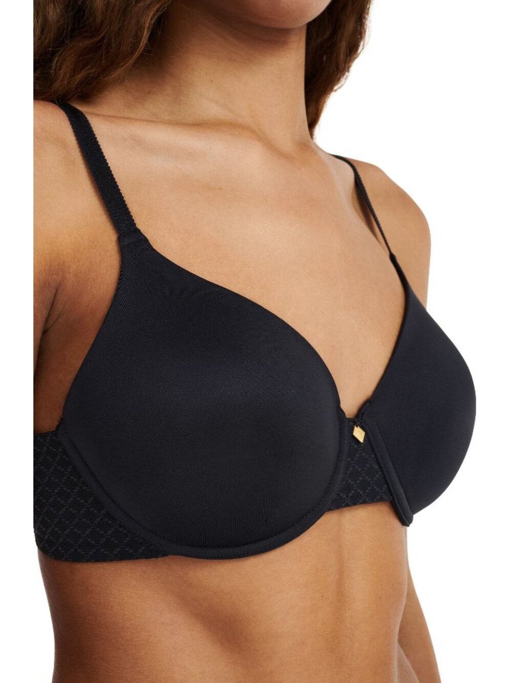 🆕CHANTELLE Norah Chic T-Shirt Underwire Bra 34DDD Black #16M6 - Picture 4 of 10